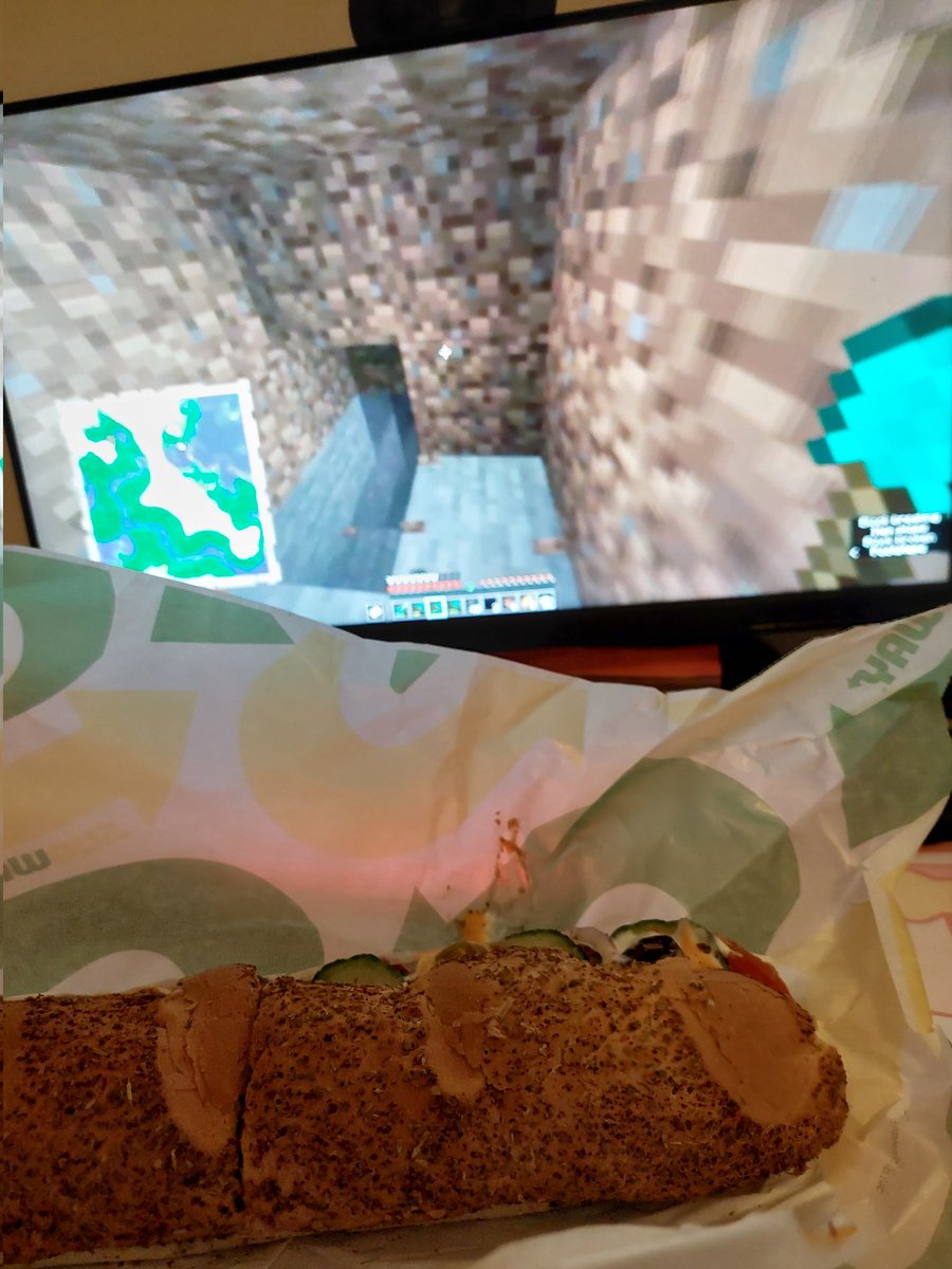 Subway and RT's new Minecraft video ♡

chicken teriyaki is ALWAYS my go-to, with cheese-oregano bread, pepperjack cheese, roasted, all veggies except pickles, mayo + garlic + Chipotle Southwest sauces, + oregano and roasted onion

that's the Lupi sub ^^