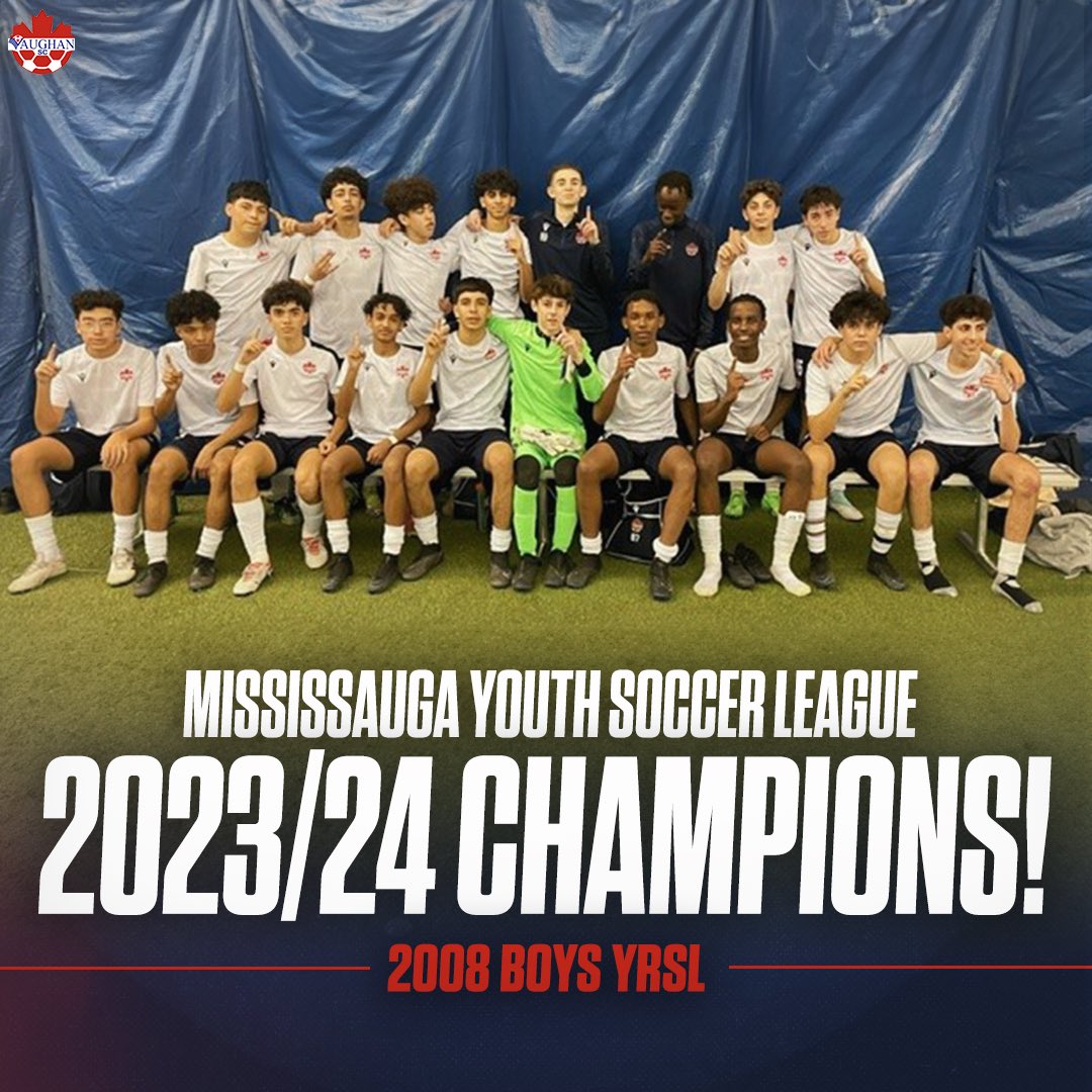 Our 2008 U16 YRSL Boys secured 1st place, and are 2023-24 Mississauga Youth Soccer League Champions! 🏆 11 matches played ⚽️ 9 wins ✅ 1 draw 🤝 1 loss ❌ 9 clean sheets! 🧱 Well deserved! 🔥 #WeAreVSC