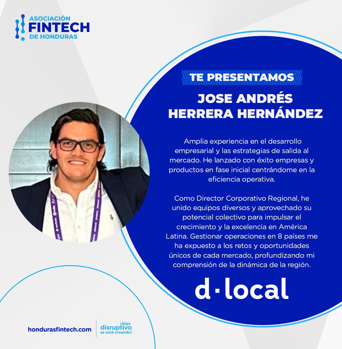 ¡Seguimos creciendo! Queremos presentarles a @dLocalPayments quien se ha sumado a la AFINH como Socio Fintech, estamos seguros que con su incorporación lograremos acercarnos a nuestro objetivo de fortalecer el ecosistema Fintech de Honduras. ¡Bienvenidos!