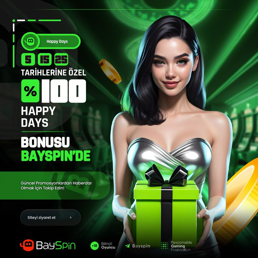 #Bayspin İŞTE KARŞINIZDA MUTLULUK DOLU KOCA BİR GÜN ! %100 HAPPY DAYS SİZLERLE Detaylı Bilgi ve Giriş İçin : cutt.ly/wwOJ1SQN #Bayspin #Bayspingiris #rulet