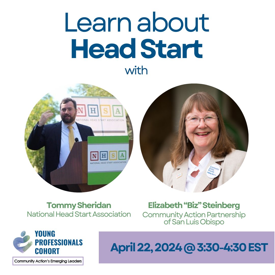 Join us on Monday to hear from two expert panelists about Head Start's past, present, and future! ✏️📚 Thank you, Deputy Director, Tommy Sheridan of the <a href="/NatlHeadStart/">National Head Start Association</a> and, CEO, Biz Steinberg of <a href="/CAPartnership/">National Community Action Partnership</a> for sharing your wisdom with #YPC! 🙌

➡️ April 22, 3:30-4:30 PM EST