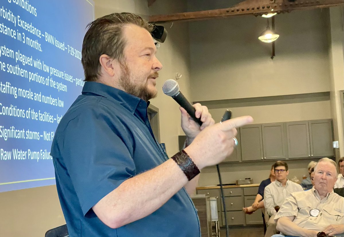 Starkville Rotarians heard from Bill Moody, director of the Mississippi Bureau of Public Water Supply at the State Dept. of Health. Moody provided details about the catastrophic failure of the City of Jackson water system in 2022. The system remains under the watch of regulators.