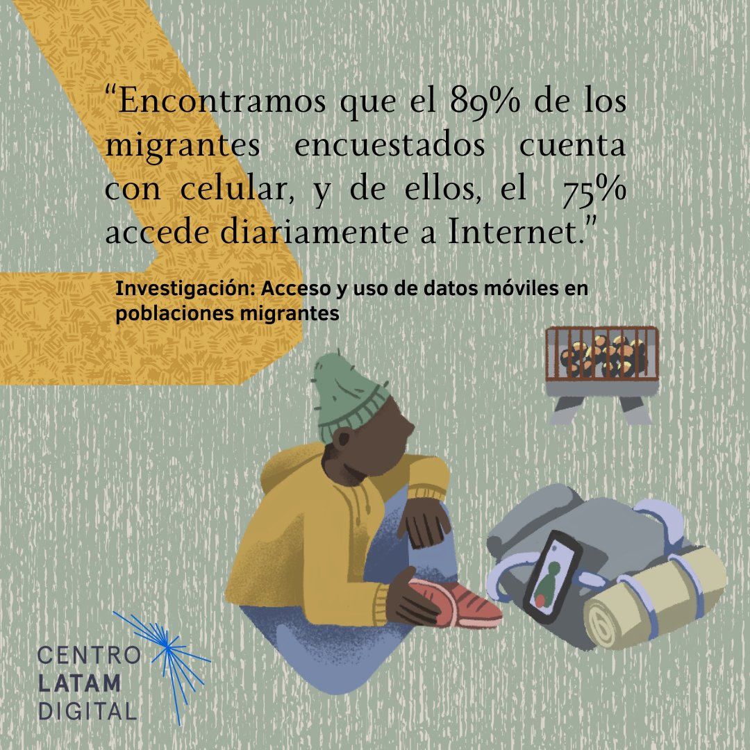 Los migrantes hacen un uso frecuente de acceso a Internet, les sirve como forma de comunicación, orientación, alerta. ¿Quieres saber más? Conoce nuestra investigación: 'Acceso y uso de datos móviles por poblaciones migrantes' centrolatam.digital/publicacion/ac…