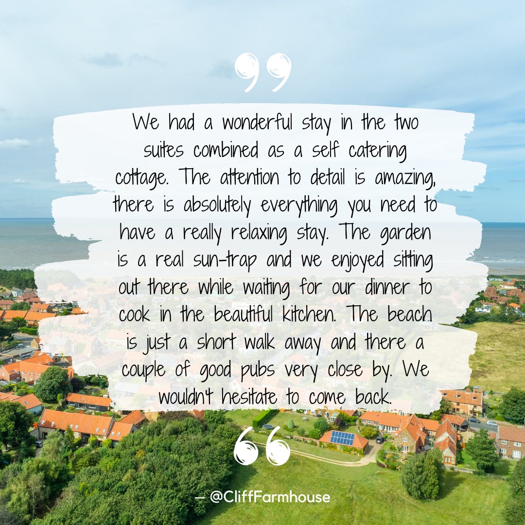 Grateful for this wonderful review of our Self Catering Cottage. 🥰 Would you like to experience our self-catering offerings? Get in touch for our Autumn dates.

#Norfolk #NorfolkSmallBusiness #Hunstanton #CottageForRent #SelfCatering