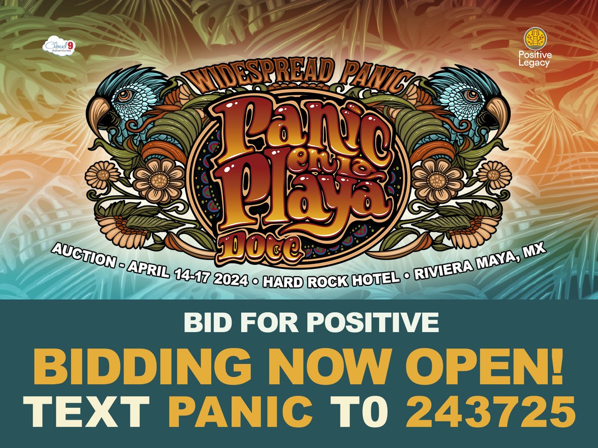 RelixMag's tweet photo. Check out the @PosLegacy @panicenlaplaya Charity Auction! We're proud to donate to the auction and help raise money for great causes in the MX area and beyond! 
Place your bids today ▶️ https://t.co/MOAUjQrJLb https://t.co/ZMElYx3hCD