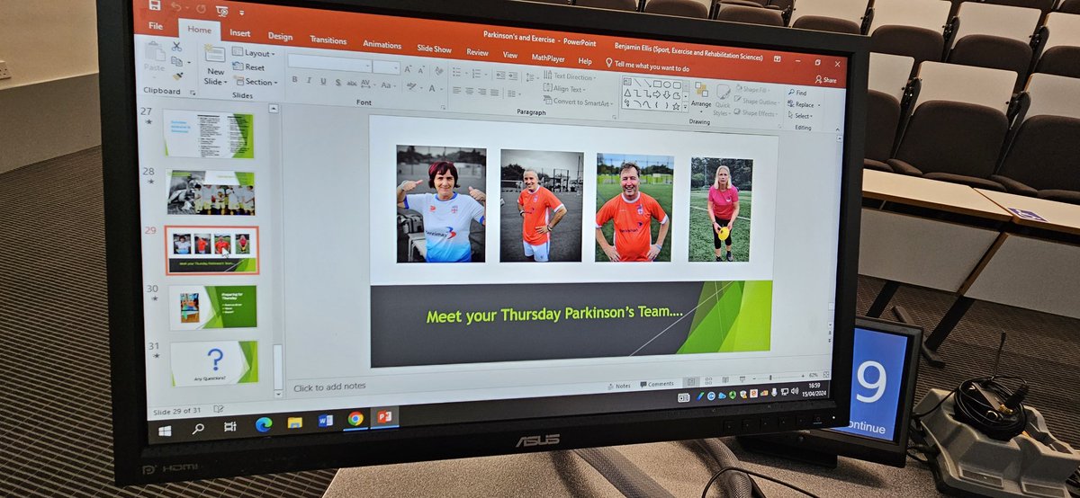 Today's #Physiotherapy lecture complete 😀 Part 2 practical session focusing on group exercise follows on Thursday with some familiar faces from our #Parkinsons #walkingfootball community <a href="/ParkinsonsPride/">England Parkinson’s Football Team</a> <a href="/PDPioneers/">Parkinson’s Pioneers</a> making their <a href="/UBSportExR/">UBSportExR</a> debut to support the students