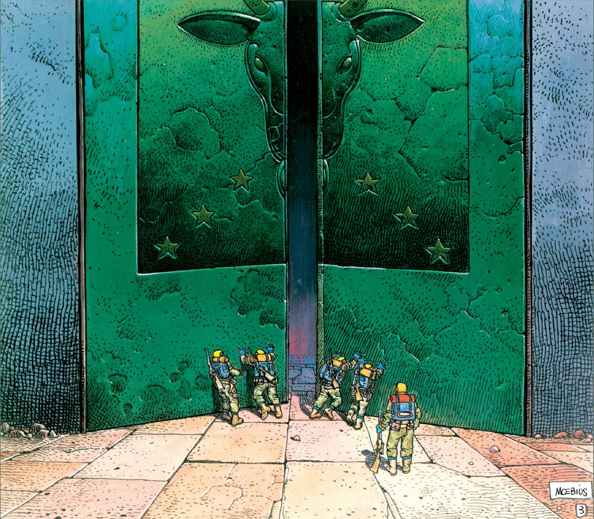 “The man who comes back through the Door in the Wall will never be quite the same as the man who went out.' —Aldous Huxley, The Doors of Perception Illustration from 'KTULU' by Mœbius, Métal Hurlant N° 33 bis, Special Lovecraft Issue, 1978. #MoebiusMonday