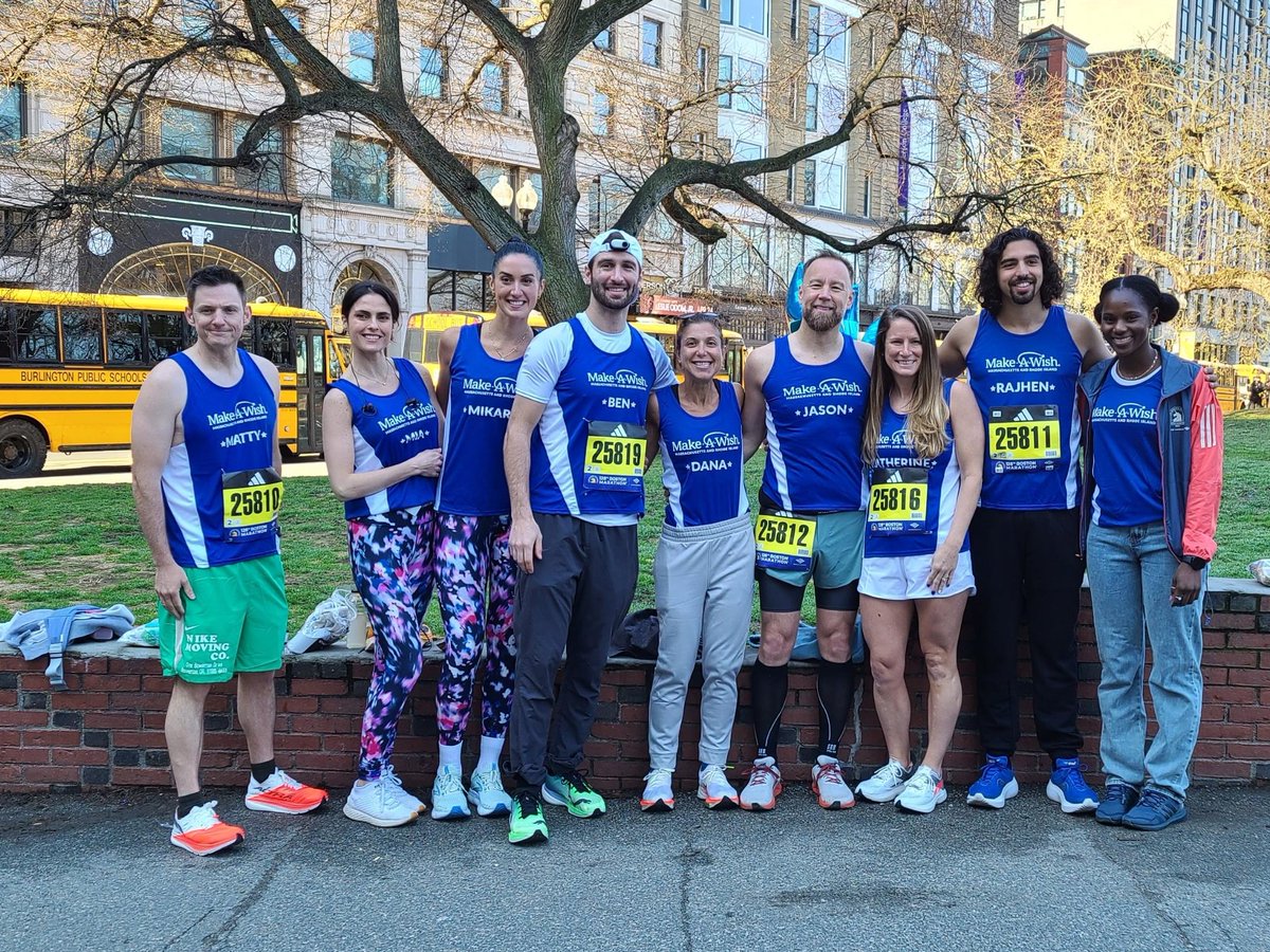 All of our #TeamMakeAWish runners have passed the halfway mark in the @bostonmarathon! #Boston128