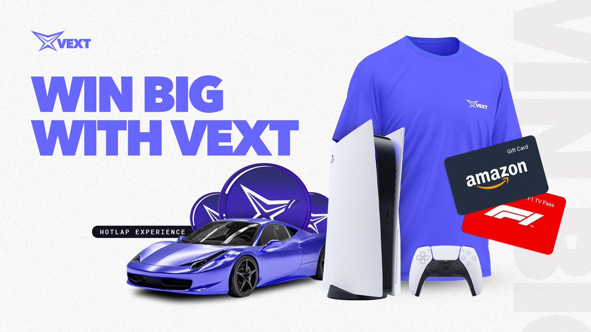 Here’s what you can win with $VEXT!

Play BOOST, our mystery-box-style game for your chance to WIN 

🪂 Token Airdrops 
🎮 A Gaming Console
💨 A Hotlap Experience
🎁 Gift Cards
👕 T-shirts
🎟️ Game Vouchers
🏎️ F1 TV passes

Play NOW! ⬇️
💻 app.vextoken.io

#VEXT