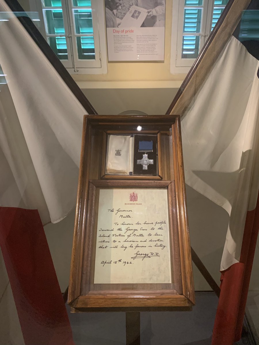 The Governor, Malta. To honour her brave people I award the George Cross to the Island Fortress of Malta to bear witness to a heroism and devotion that will long be famous in history. George R.I. April 15th, 1942.  📍Fort St Elmo - National War Museum. Valletta, Malta 🇲🇹