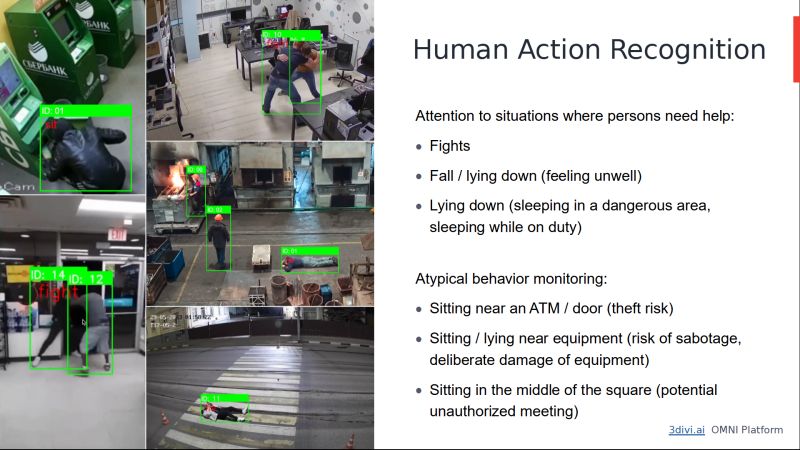 Explore Human Action Recognition in video analytics:

- Spot help-needed situations like fights, falls, or unsafe sleeping.
- Monitor unusual behavior like loitering near ATMs or equipment.

Share your thoughts below!

 #VideoAnalytics #Security #Innovation