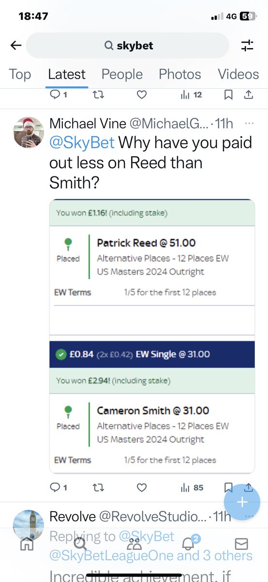 SteveRiggers's tweet photo. @MJB89_ @SkyBet @benjsykes Seems some have been paid out https://t.co/CaP3jztfOI