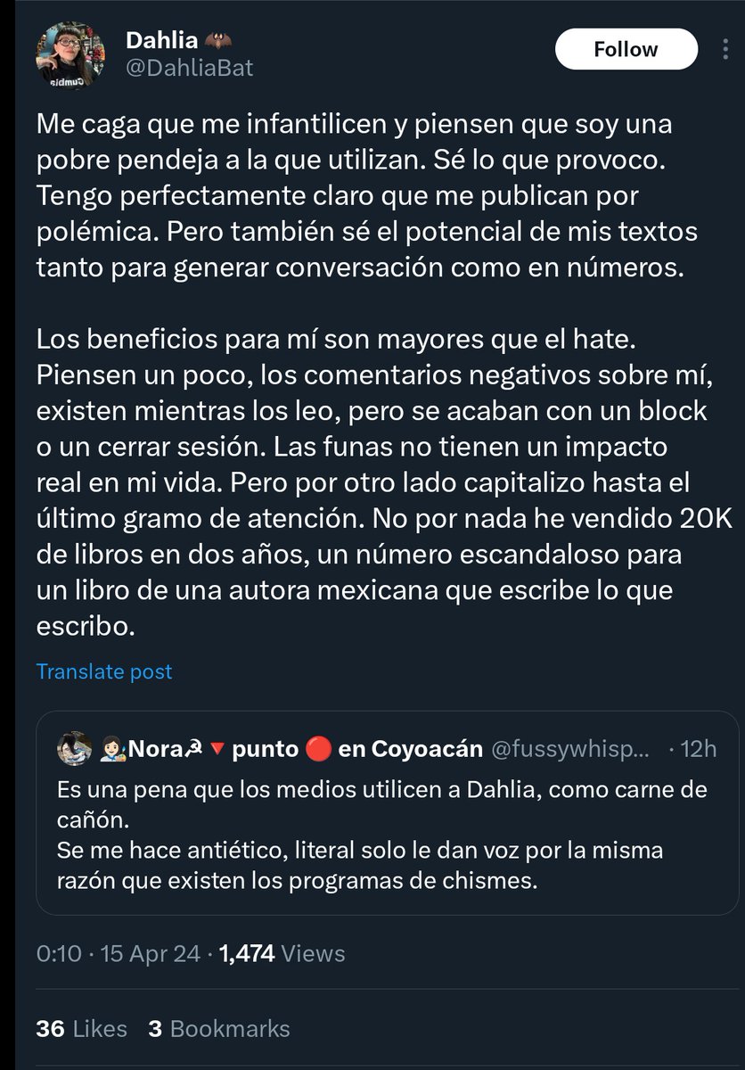 alunaf_89's tweet photo. Ya lo borró, pero este tuit la pinta de cuerpo entero y, en gran medida, también a quien la defiende. La morra sólo les explota para ganar dinero, sabe que su única aportación es la polémica fácil, floja y nada más. Pero si quieren seguir diciendo que es la virtud encarnada, van. https://t.co/oiUopsdRi3