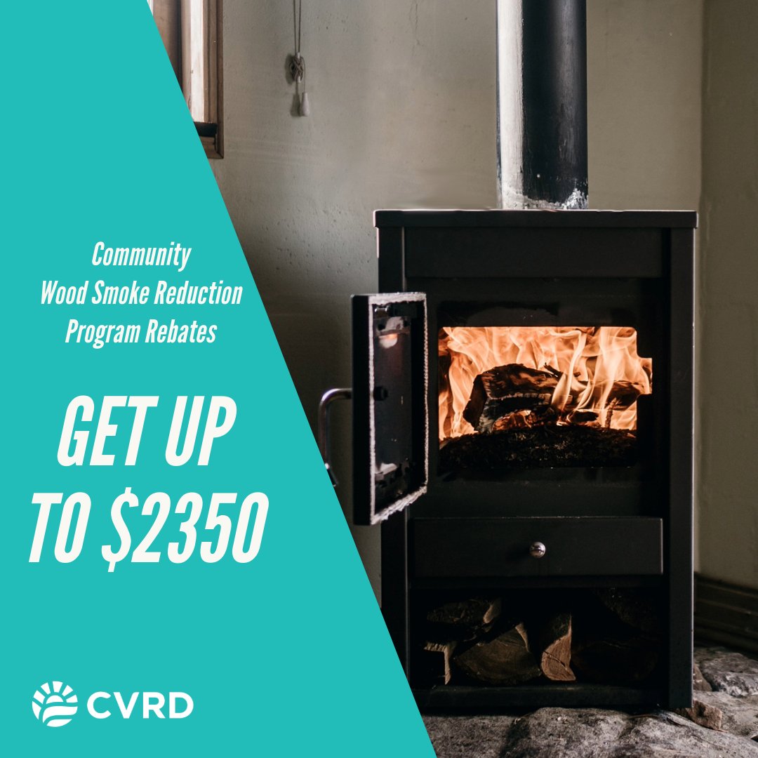 🏠 Ready for rebates and healthier home heating systems? The Cowichan Valley Regional District’s Community Wood Smoke Reduction Program is back for 2024! For more info and how to apply for a rebate, visit ow.ly/SEzq50Rgunh. News Release: ow.ly/iZju50Rgunf #CVRD