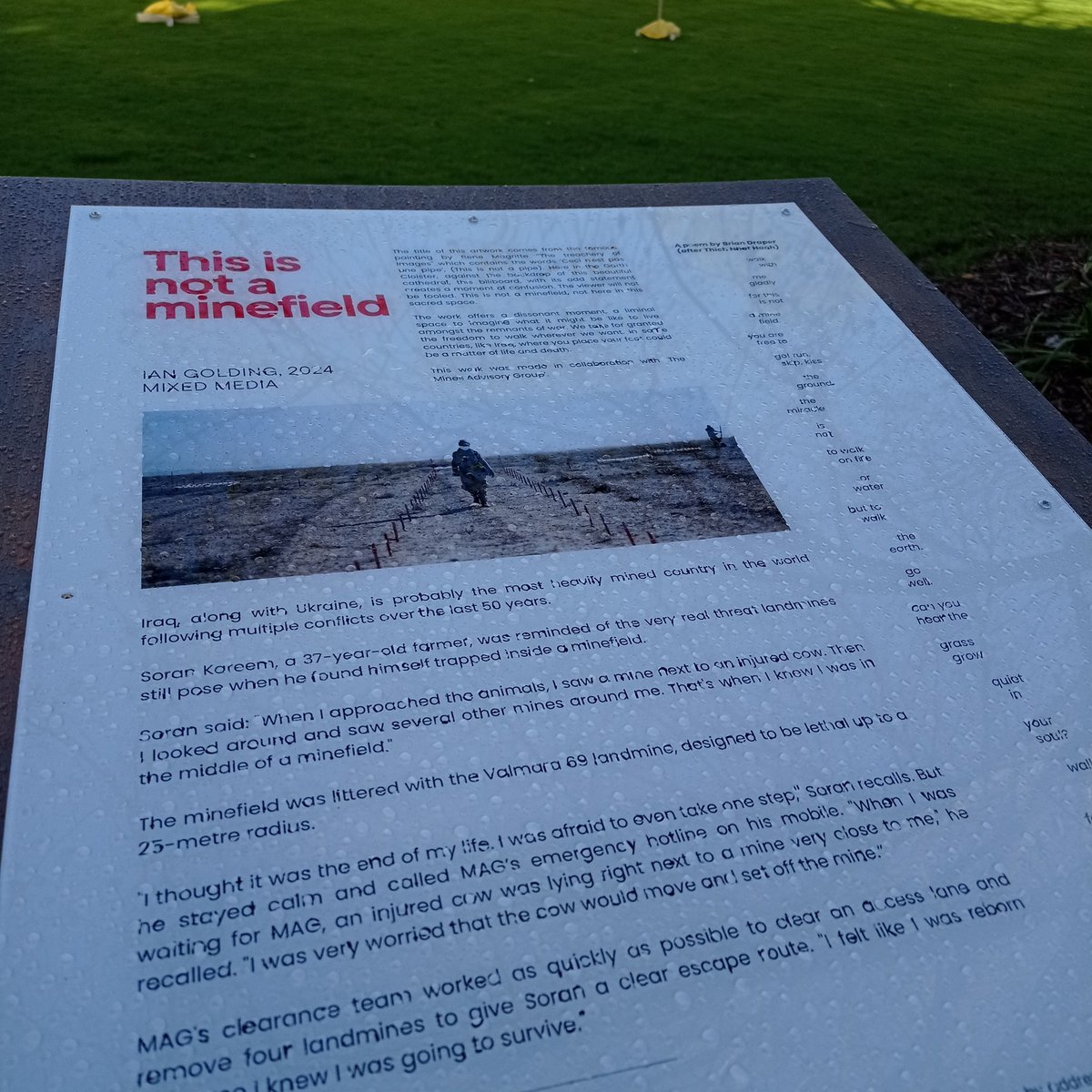 Simple but effective #artinstallation in the Inner Close @WinCathedral Loved the poem on the interpretation panel. Will have to go back and write it down. @artcath