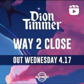 Way 2 Close by @diontimmermusic out this Wednesday 👀 will be released on: @SubsidiaRecords