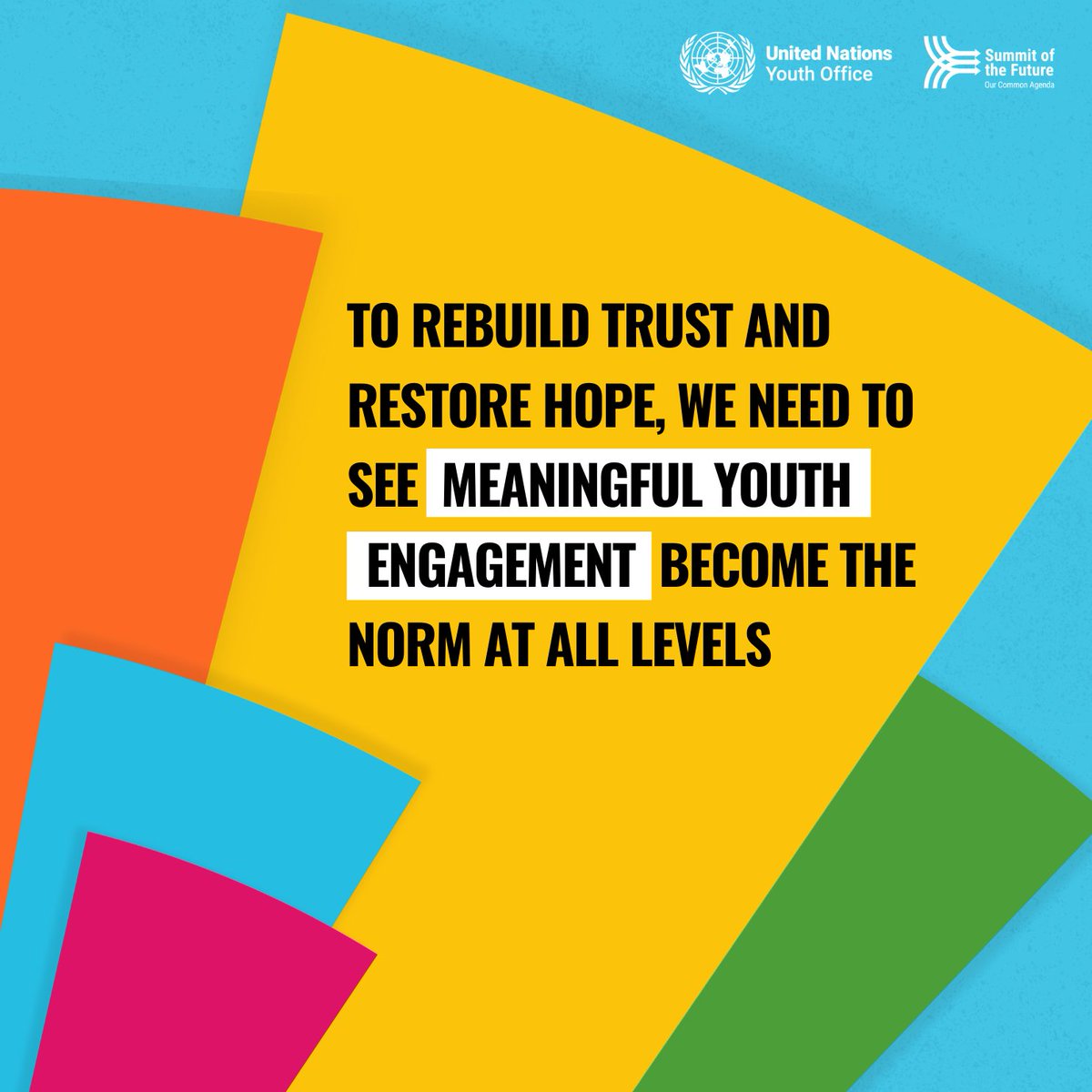 ✉️ Ahead of the Summit of the Future, @UNYouthAffairs is calling on young people & allies to unite for urgent, inclusive change. It's time to let #YouthLead the way to #OurCommonFuture 💪

#ActNow! Sign the open letter ✍️ bit.ly/LetYouthLead