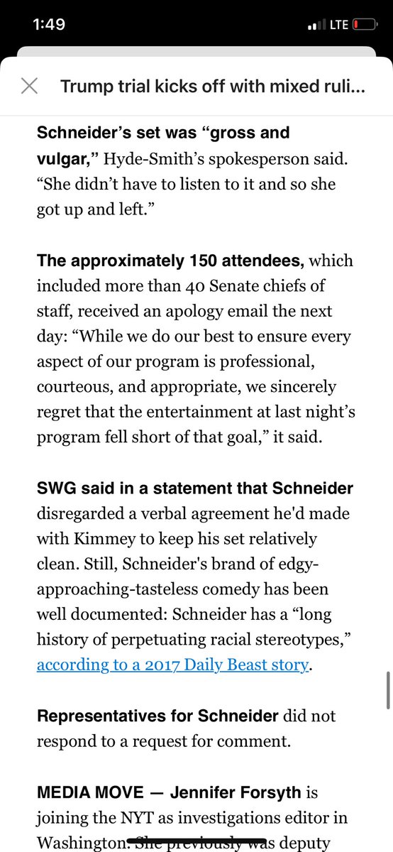 SCOOP: Former SNL cast member Rob Schneider delivered a comedy set so off-color and off-putting to a group of prominent Republicans late last year that the host, Senate Working Group, cut the performance short and later apologized to attendees. politico.com/newsletters/pl…