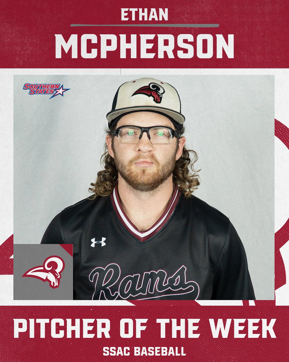 Southern States (@ssacsports) on Twitter photo Congrats to the SSAC Baseball Players of the Week for the week of April 8-14. Details | bit.ly/3PZK9kQ
Player: Coleman Siniard (<a href="/uts_firehawks/">UT Southern Athletics</a>)
Pitcher: Ethan McPherson (<a href="/UMobileRams/">University of Mobile Rams Athletics</a>) Congrats to the SSAC Baseball Players of the Week for the week of April 8-14. Details | bit.ly/3PZK9kQ
Player: Coleman Siniard (<a href="/uts_firehawks/">UT Southern Athletics</a>)
Pitcher: Ethan McPherson (<a href="/UMobileRams/">University of Mobile Rams Athletics</a>)
