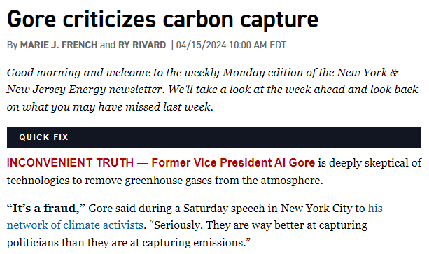 An inconvenient truth for the Republicans and Democrats that have been working together for a dozen years to turn Indiana into a massive carbon dump: 'It's a fraud.' -Al Gore