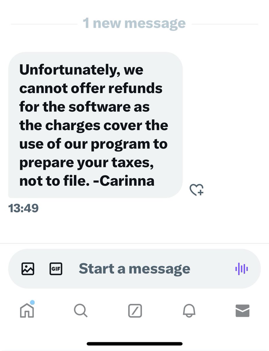 For those of you dealing with @HRBlock @HRBlockAnswers today, Carinna says there will be no refunds for their software that doesn’t work and doesn’t allow you to file your taxes. @FoxNews @MSNBC, @CNN @USAtrad @FTCCommisionar