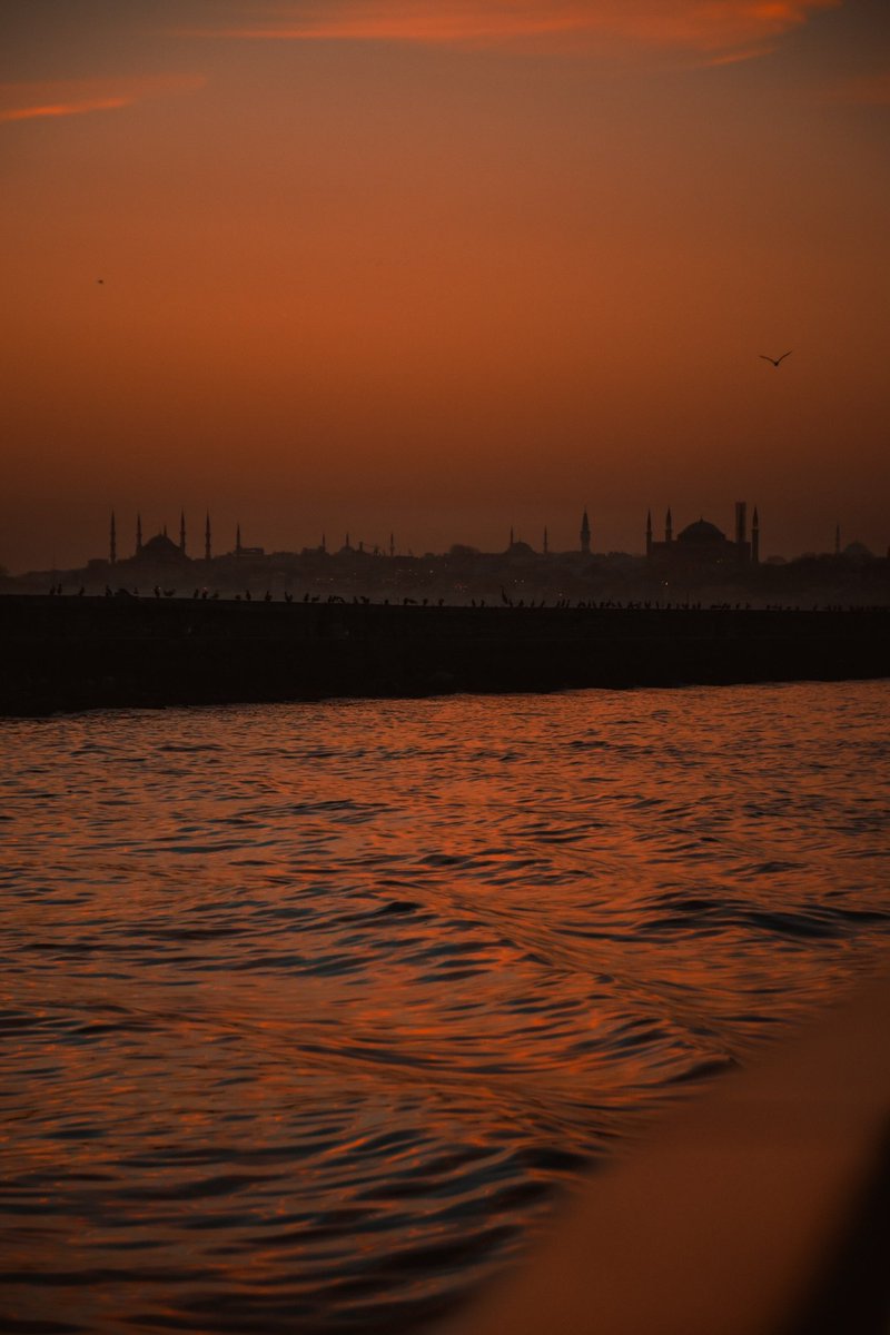 kadıköy ve vapur işbirliğinde gün batımı