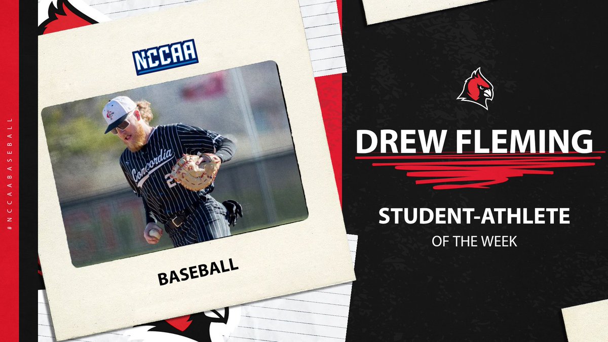 ⚾️Student-Athlete of the Week⚾️
#NCCAABaseball - Offensive Player
𝐃𝐫𝐞𝐰 𝐅𝐥𝐞𝐦𝐢𝐧𝐠, Concordia University Ann Arbor
the-n.cc/4ayAxG9 | #PlayForHim