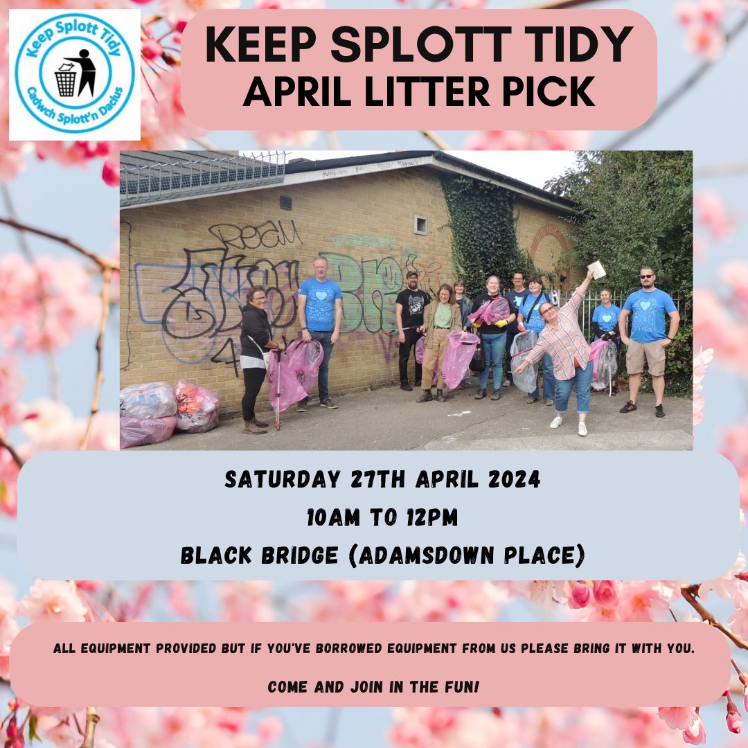 Our next litter pick is at the black bridge, come and help us clean up around the bridge and the surrounding area! Let's hope for no April showers! 🌧️🌦️🌧️🌦️