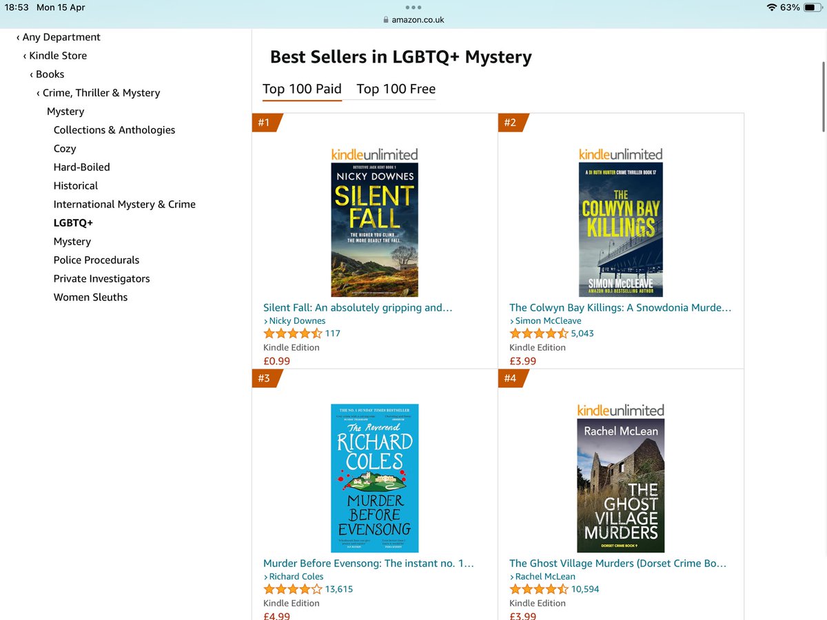 Silent Fall is number 1 in three categories. This is amazing. Thank you everyone. #lgbtq #Bestseller #kindle #kindledeal