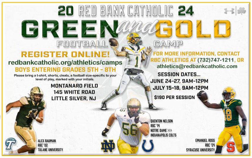 Green And Gold Camp Series! Two Weeks This Summer! Be A Part Of Our Tradition!! @CaseysSports