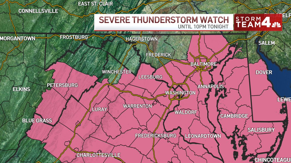 Weather Alert! A Severe Thunderstorm Watch is in effect until 10pm tonight! StormTeam4 is in Weather Alert all afternoon.See you at 4,5&6!