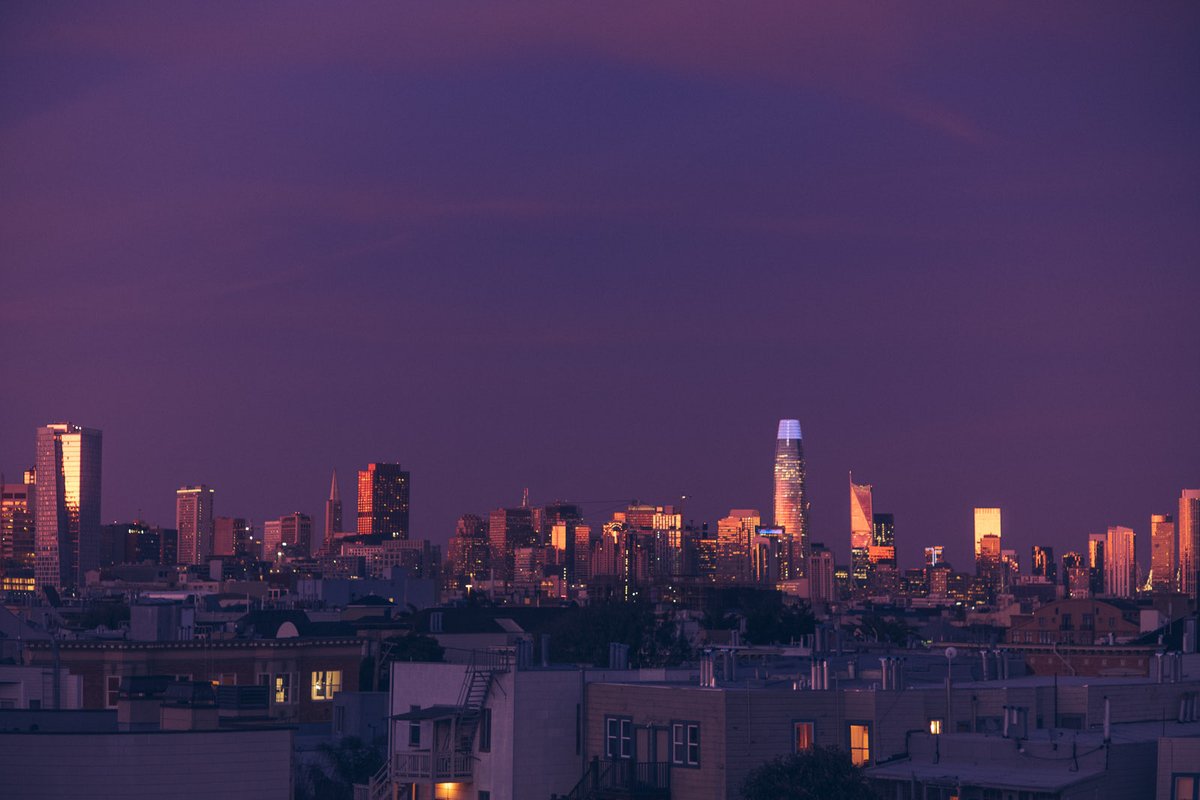 There should be a name for the phase of golden hour when San Francisco’s skyline lights up with vaporwave colors like a silicon wafer at sunset