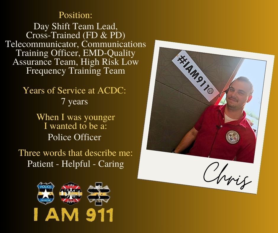 ACDCdispatch's tweet photo. #gettoknowyourACDC #Iam911 #humanizingtheheadset https://t.co/Udjo0ndNBC