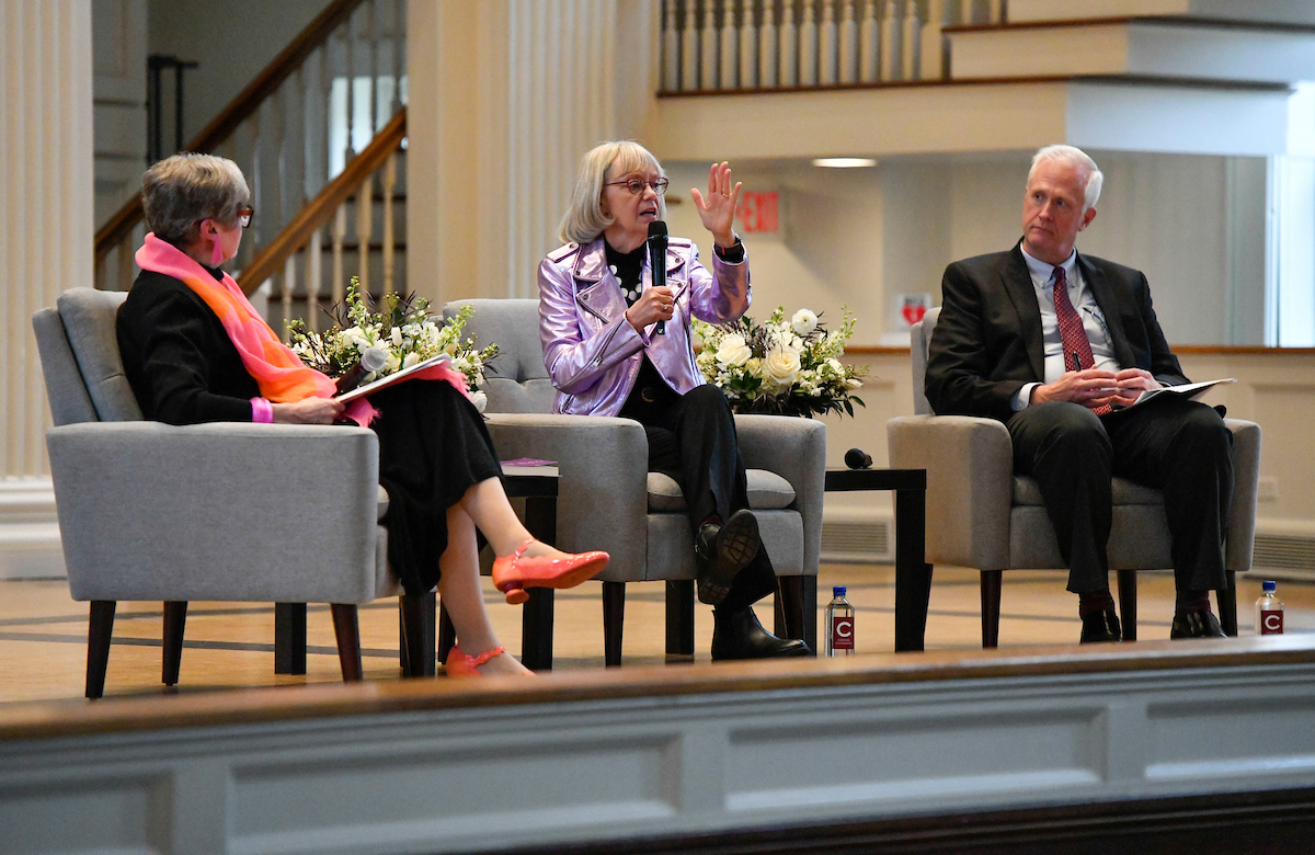 'It was at Colgate where I began to realize how the arts, science, and athletics come together.' Colgate's 15th president, Rebecca Chopp returned to campus for Arts, Creativity, and Innovation Weekend speaking about the science of Alzheimer’s. bit.ly/3PYEgEI