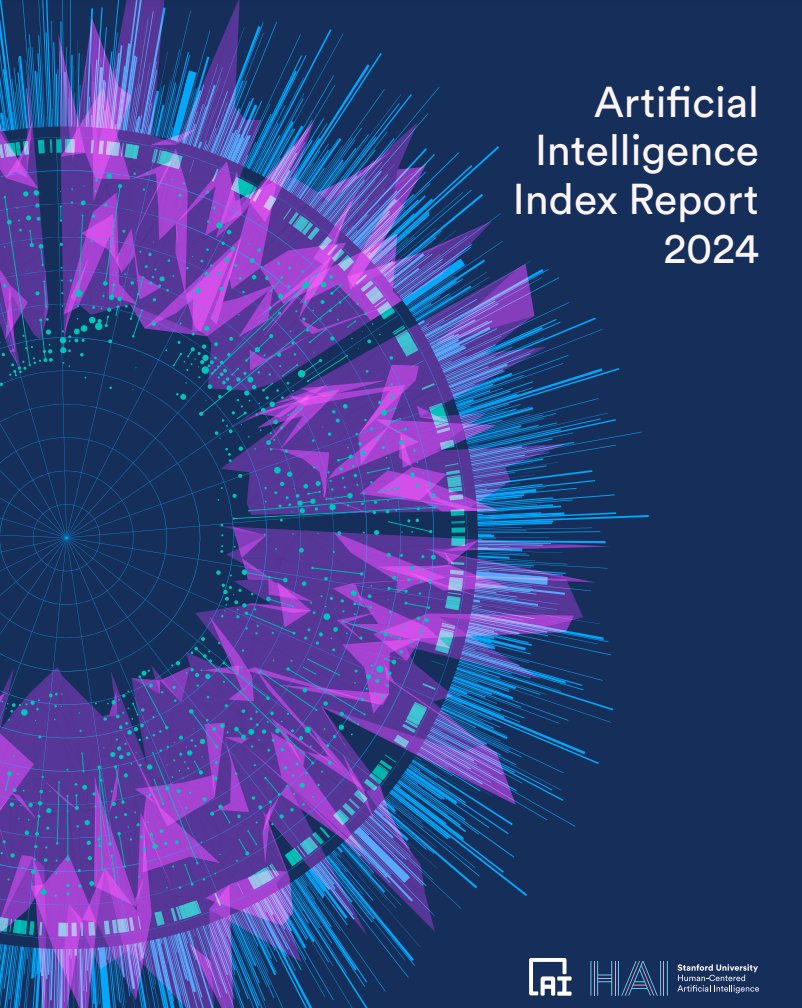🚨BREAKING: The @Stanford Institute for Human-Centered AI publishes its Artificial Intelligence Index Report 2024, one of the most authoritative sources for data and insights on AI. Below are its top 10 takeaways: 1. AI beats humans on some tasks, but not on all; 2. Industry