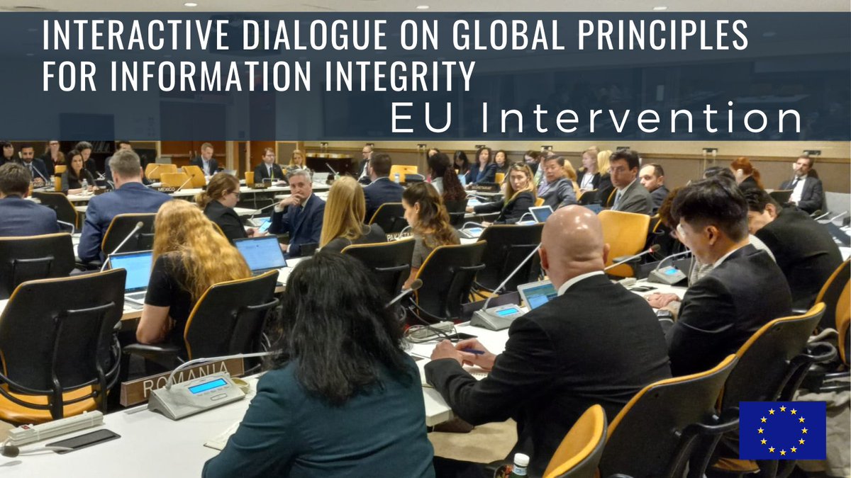 Full support to 🇺🇳USG @MelissaFleming & team to develop global principles to strengthen information integrity in light of attacks on @UN system & democratic processes. Today we shared best practices from the EU to ensure a healthy information ecosystem. eeas.europa.eu/delegations/un…