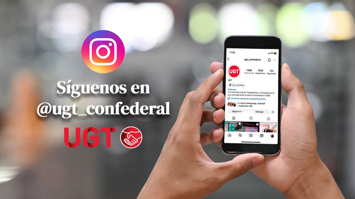 💼Si no quieres perderte nada a nivel laboral: de tu nómina, de los permisos que te pertenecen o de todo lo relacionado a tus derechos laborales... 📲¡Síguenos en #Instagram! 📸 Porque todo queda más claro, cuando lo ves y te lo explican 👉 instagram.com/ugt_confederal