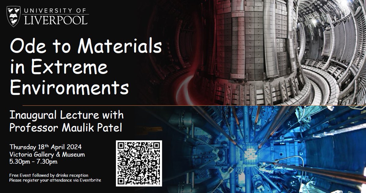 📢An invitation! Professor Maulik Patel's Inaugural Lecture on April 18th, 2024 Join for an enlightening lecture address: 'Ode to Materials in Extreme Environments' Register via the link tinyurl.com/mryjt88p. #MaterialsScience #InauguralLecture #ruedi @livuninews