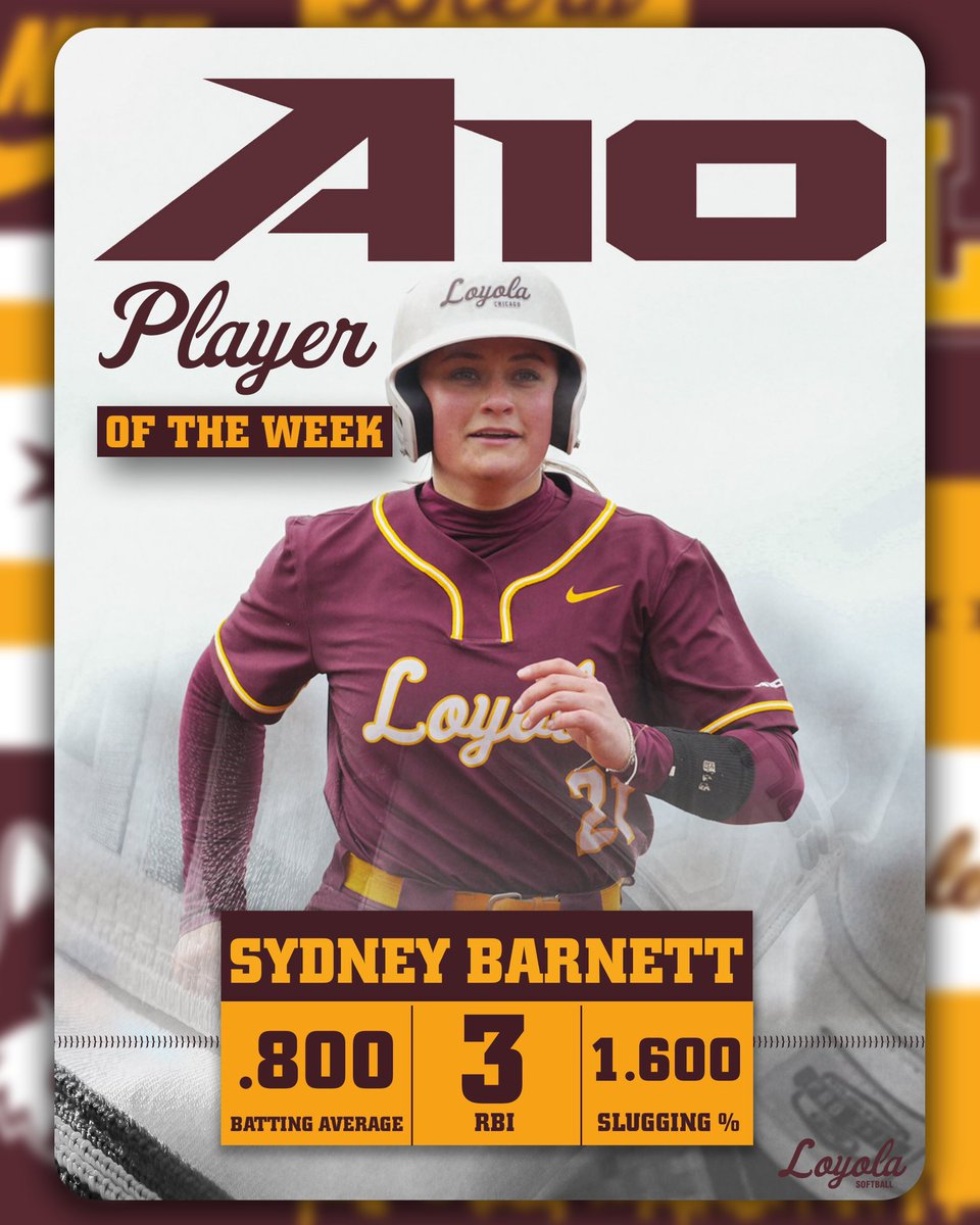Loyola Softball (@ramblerssb) on Twitter photo Swept our way to some weekly awards π§Ήπ
Make it two straight Pitcher of the Week nods for <a href="/peytonpepk25/">Peyton Pepkowski</a> and second Player of the Week honor for <a href="/sydneybarnett21/">Sydney Barnett</a>! π₯πΊ Swept our way to some weekly awards π§Ήπ
Make it two straight Pitcher of the Week nods for <a href="/peytonpepk25/">Peyton Pepkowski</a> and second Player of the Week honor for <a href="/sydneybarnett21/">Sydney Barnett</a>! π₯πΊ