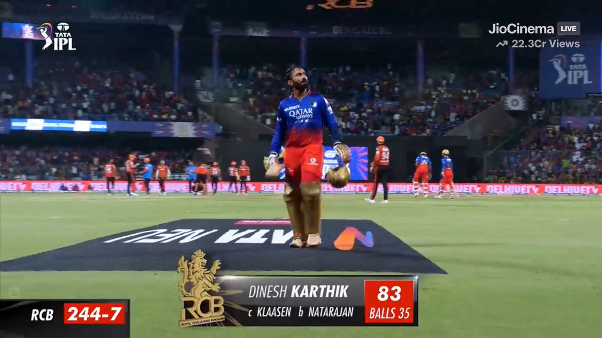 Sheikhhumza49's tweet photo. Life is too short to argue just say DK played the best knock of this evening and move on. 
#RCBvSRH https://t.co/hYXwp1y4Tx