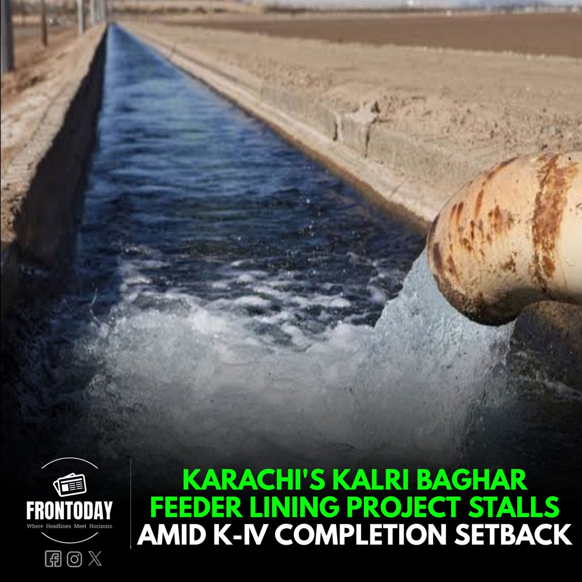 tas_800's tweet image. Karachi's vital water project, Kalri Baghar Feeder Upper lining, faces delays, raising concerns over water supply. Approved in 2023, it's yet to start development. Meanwhile, K-IV project pushed back to 2025. #KarachiWater #InfrastructureDelay #Pakistan