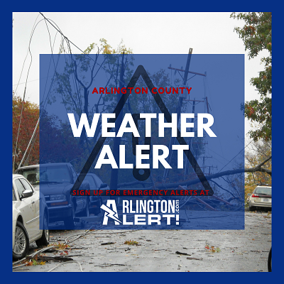 Arlington County Alert -Severe Thunderstorm Watch: Arlington County is under a severe thunderstorm watch today, April 15, until 10:00 PM. Weather conditions exist where storms may easily develop. Get ahead of the severe weather & be prepared: arlingtonva.us/beprepared.