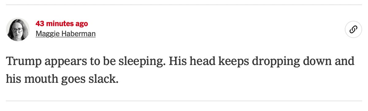 Jesus Suffering F if Biden fell asleep at something even remotely comparable to a trial that could end with him going to prison like Trump just did IT WOULD BE THE ONLY THING ON TELEVISION, THE INTERNET AND EXTRA SENSORY COMMUNICATION TRUMP FELL ASLEEP SITTING UPRIGHT