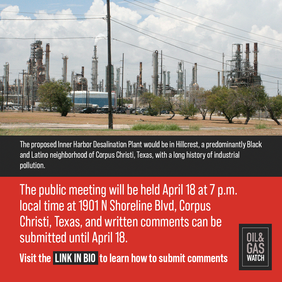 THIS WEEK! Texas Public Comment Opportunity 🚨: Public meeting scheduled April 18 on Corpus Christi, Texas, desalination plant discharge permit To learn more about this opportunity, visit l8r.it/hLzA @TexasSierraClub @txenvironment