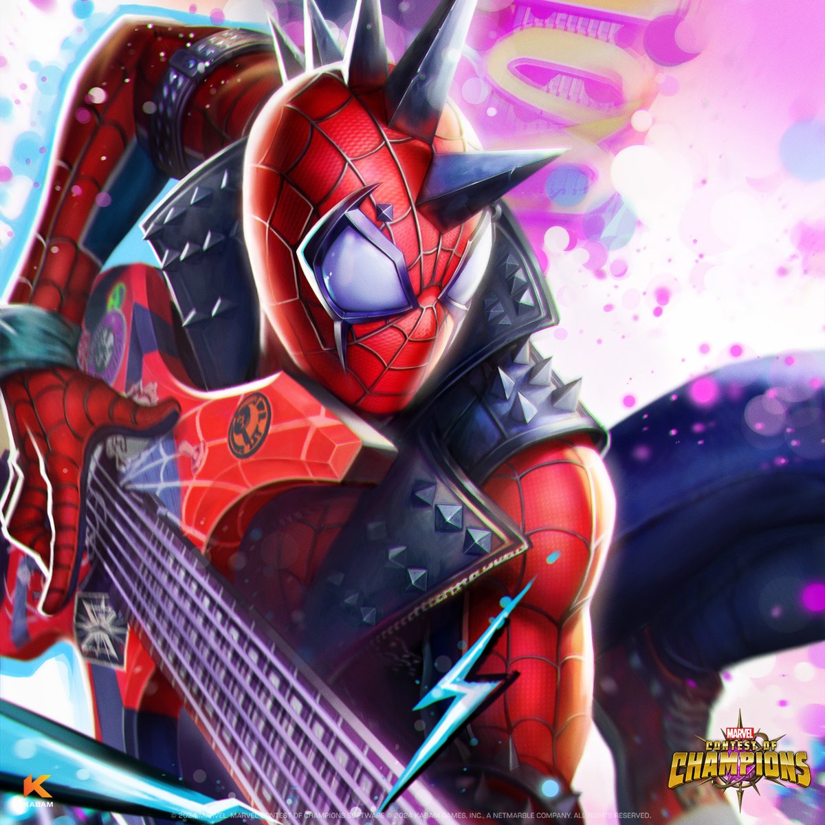 Rocking justice with a guitar! 🎸 Spider-Punk shreds it with his axe, using it to bash skulls and get his crowd members hyped up! 🕷️🎶