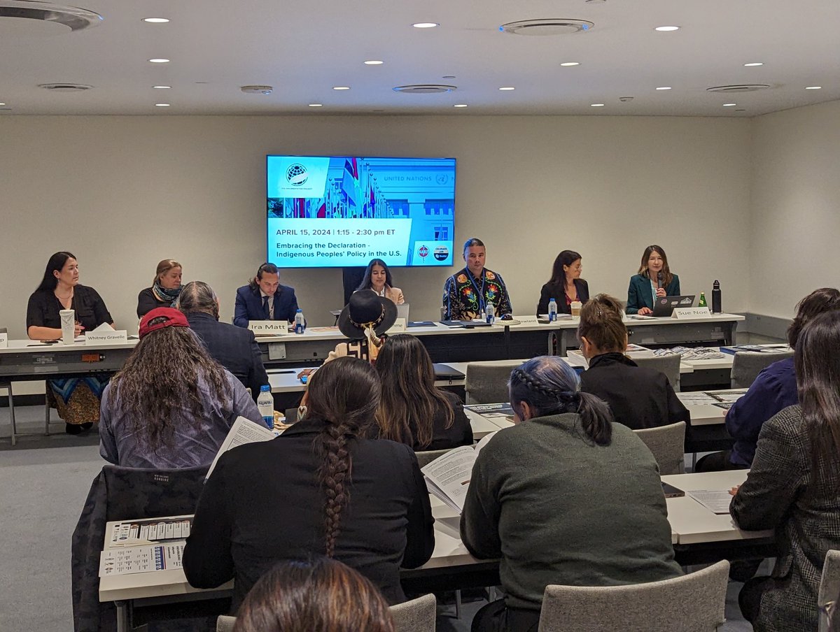 Joining our North Native relatives of @NCAI1944 in their event, 'Embracing the Declaration - Federal Indian Policy in the United States.' #unpfii #weareindigenous #undrip #Indigenous