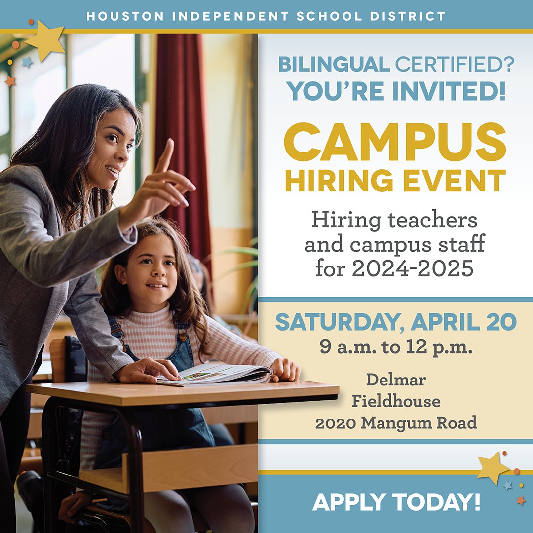 📣 We’re seeking certified bilingual teachers to help empower our diverse student community! 📚 Join the most rewarding place to be for anyone who wants to thrive in their career & make a real difference for kids. Register to attend on Saturday, 4/20: bit.ly/3Jie5Vw