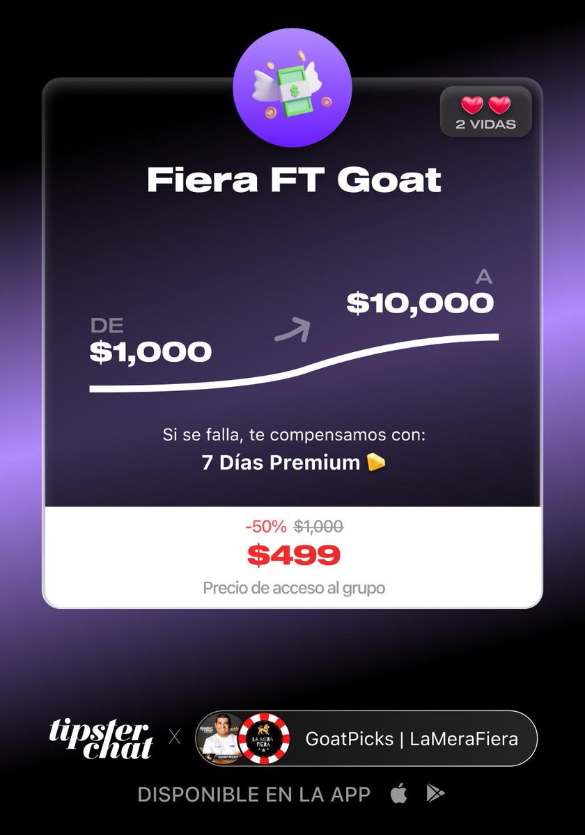 🚨Reto con mi compadre <a href="/LaMeraFiera/">La Mera Fiera</a> de $1,000 a $10,000🚨
 Aprovecha que tenemos el 50%y esta a solo $499 pesos Cupo limitado a 50 personas
 bit.ly/reto-fiera-ft-…