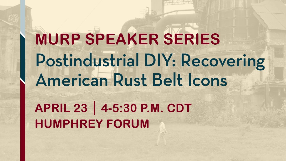 Join us for a book talk w/ @bkwaterfront, the author of 'Postindustrial DIY: Recovering American Rust Belt Icons' which chronicles efforts to recover & rebuild architecturally iconic but economically obsolete places in the American Rust Belt. 🏭📚 ow.ly/rBj550R3FVC