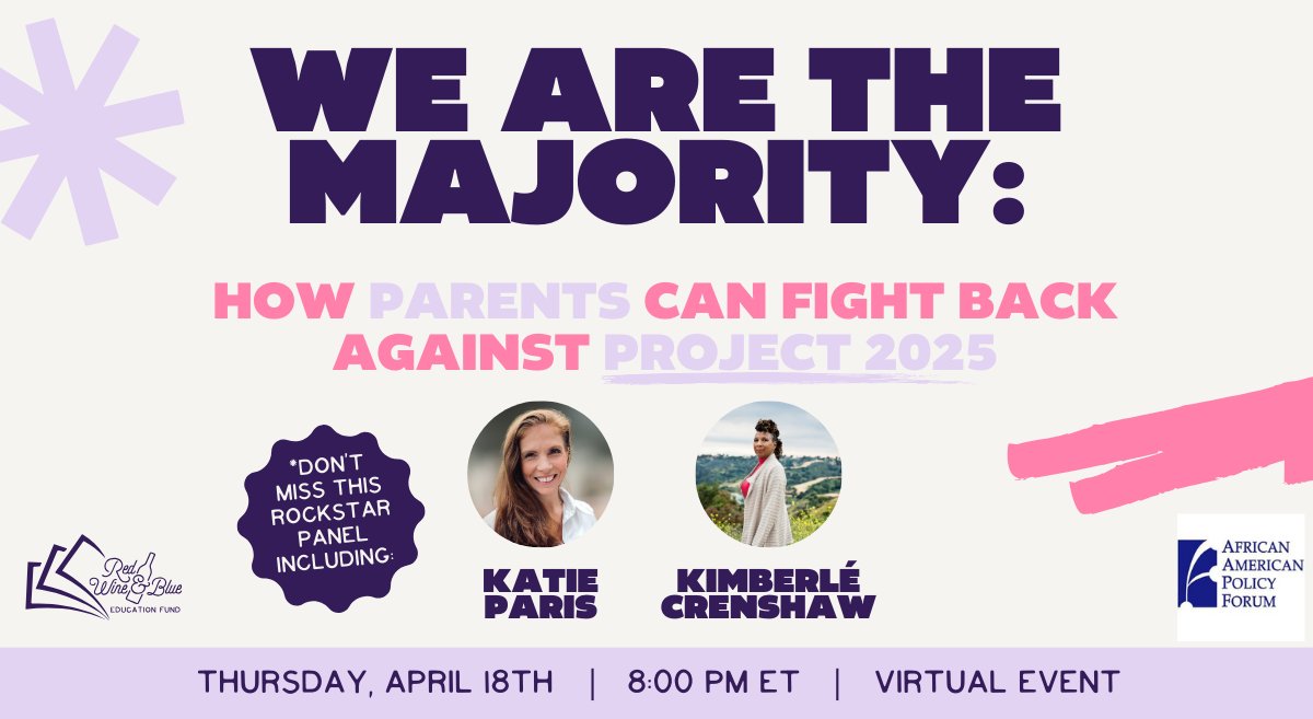 Extremists are loud, but we're the majority. We can protect education, multiracial democracy and everything else that Project 2025 wants to take away. Our @katiebparis will join @sandylocks and the panel at this @AAPolicyForum event to discuss. Join us! go.redwine.blue/2025x